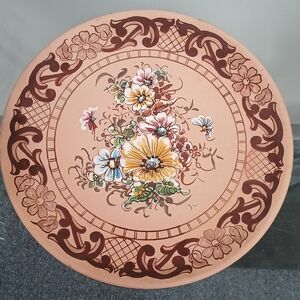 Platart Hand-Painted Decorative Foral Ceramic Plate 12" Circumference
